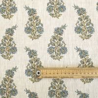 Linen Curtain Fabric Hedgerow Thistle – Teal & Sage