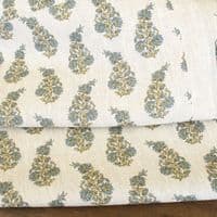 Linen Curtain Fabric Hedgerow Thistle – Teal & Sage