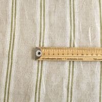 Linen Fabric Olive Green Stripe