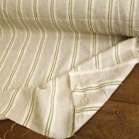 Linen Fabric Olive Green Stripe