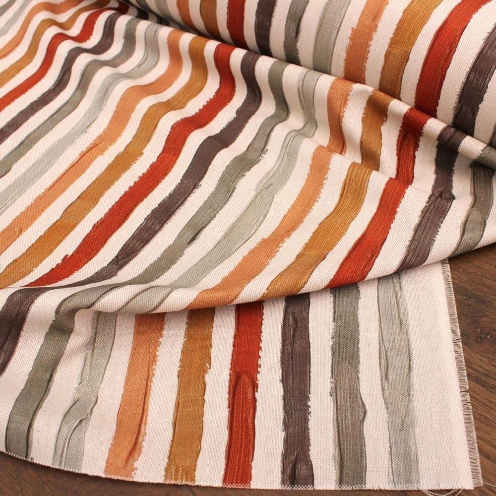 Linen Look Cotton Fabric Oil Paint Stripes