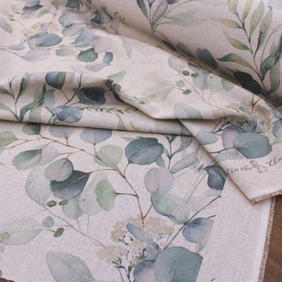 Linen Look Curtain Fabric Watercolour Meadow
