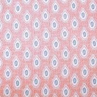 Linen Look Teardrop Buta - Soft Red Teal