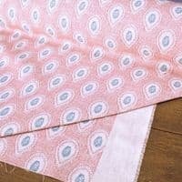 Linen Look Teardrop Buta - Soft Red Teal