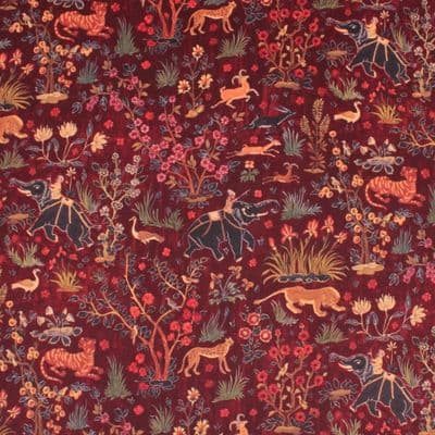 Mallion & Knowles Fire Retardant Velvet Upholstery Fabric Raj Ruby