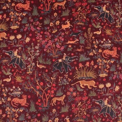 Mallion & Knowles Velvet Upholstery Fabric Raj Ruby