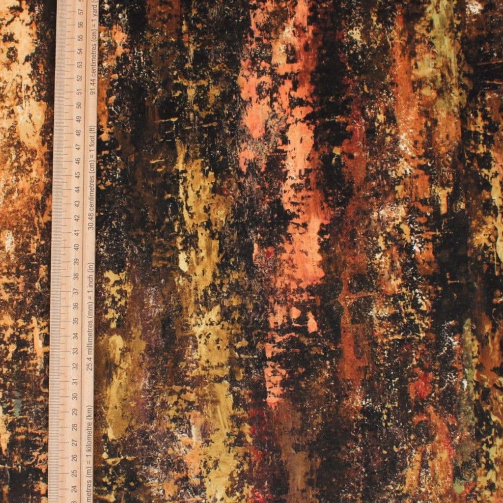 Mallion & Knowles Velvet Upholstery Fabric Silicon Rust Black