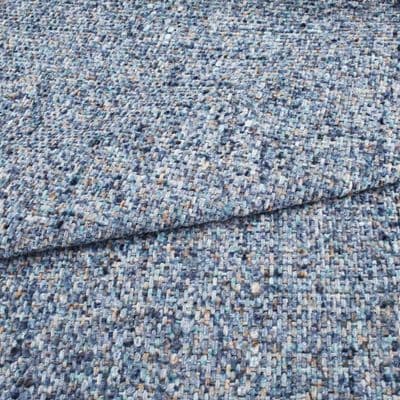 Marlowe Chunky Basket Weave Chenille Upholstery Fabric  Coastal Blue