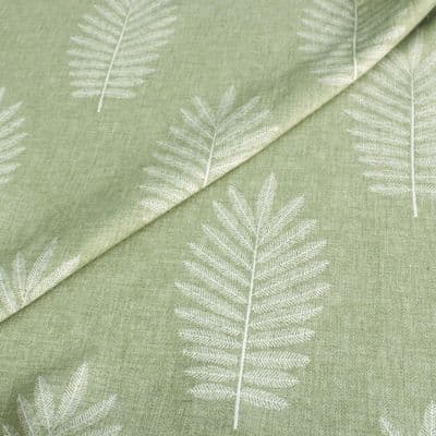 Mayfair Sage Fern Jacquard Woven Polyester Cotton Fabric