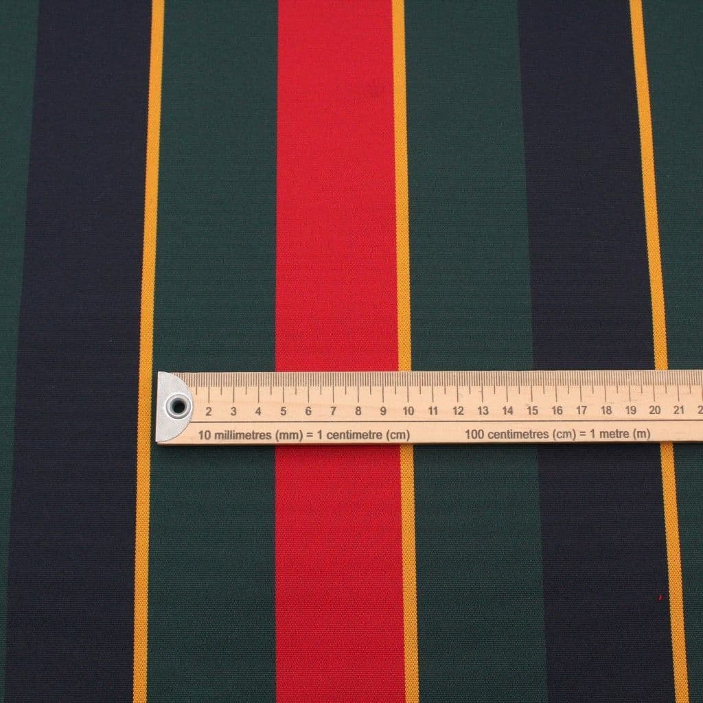 Outdoor Upholstery Fabric Green Blue Red Stripes Fraserburgh