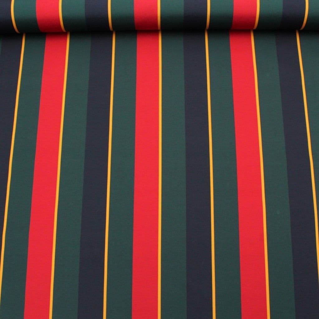 Outdoor Upholstery Fabric Green Blue Red Stripes Fraserburgh