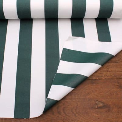 Outdoor Upholstery Fabric Green White Stripes Whitesands
