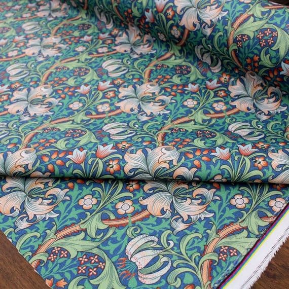 Outdoor Upholstery Fabric Morris Golden Lily French Blue