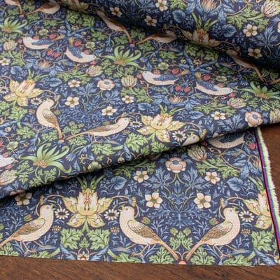 Outdoor Upholstery Fabric Morris Strawberry Thief Navy