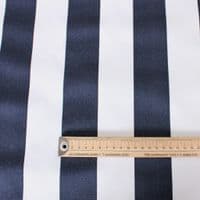 Outdoor Upholstery Fabric Navy Blue White Stripes Whitesands