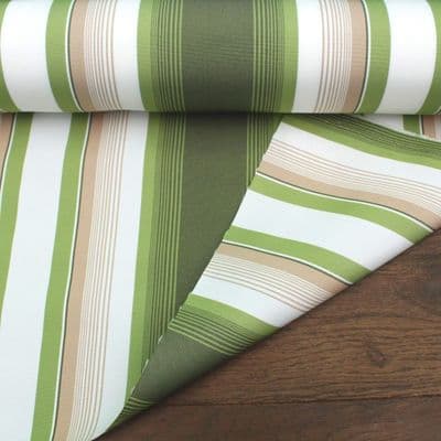 Outdoor Upholstery Fabric Olive Stripes Woolacombe