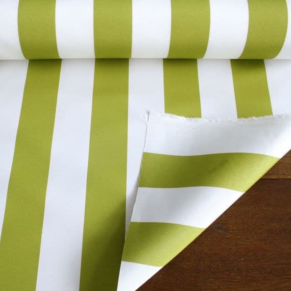 Outdoor Upholstery Fabric Sage Green White Stripes Whitesands