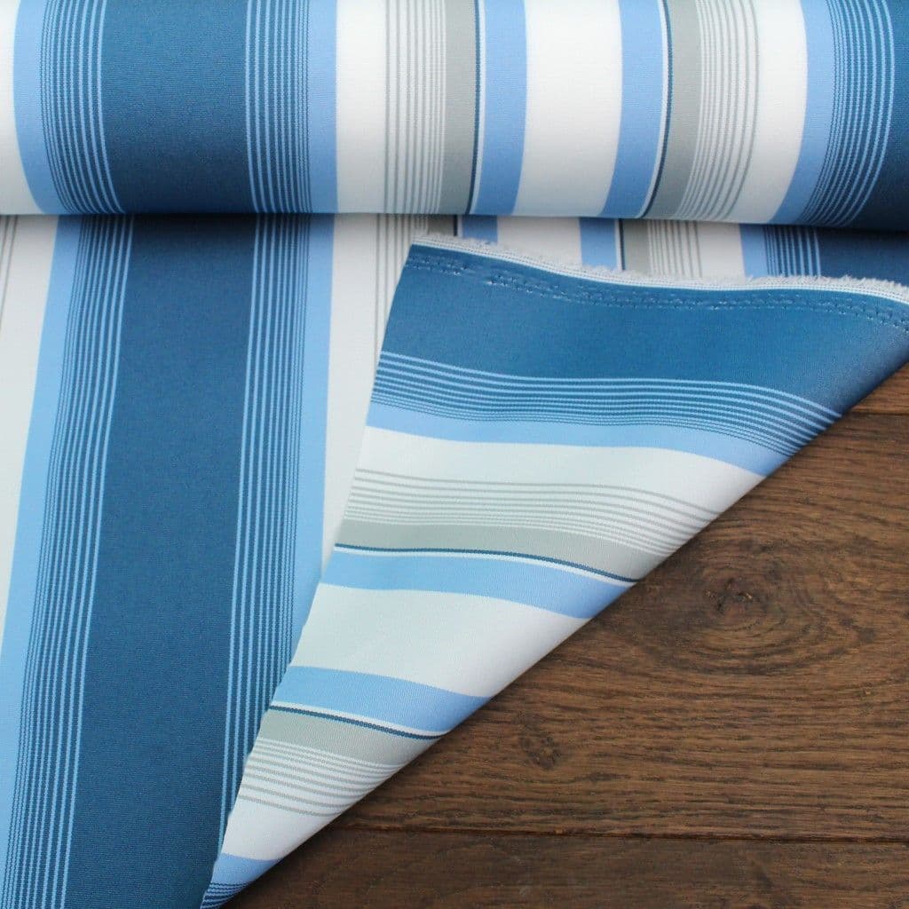 Outdoor Upholstery Fabric Sky Blue Stripes Woolacombe