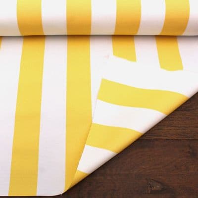 Outdoor Upholstery Fabric Yellow White Stripes Whitesands