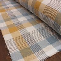 Porter & Stone Katrine Cornflower Mustard Blue Wool Like Tweed Check Fabric
