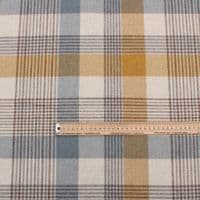 Porter & Stone Katrine Cornflower Mustard Blue Wool Like Tweed Check Fabric