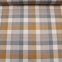 Porter & Stone Katrine Cornflower Mustard Blue Wool Like Tweed Check Fabric