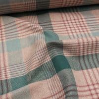 Porter & Stone Katrine Teal Purple Wool Like Tweed Check Fabric