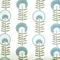 Porter & Stone Scandi Floral Embroidered Curtain & Upholstery Fabric – Seafoam