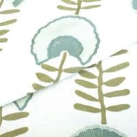 Porter & Stone Scandi Floral Embroidered Curtain & Upholstery Fabric – Seafoam