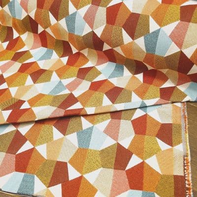Prism  Woven Geometric Jacquard Upholstery Fabric  Ochre Multi
