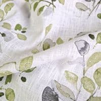 Ramie Fabric Green Acacia Leaves