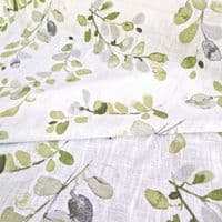 Ramie Fabric Green Acacia Leaves