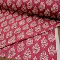 Recycled Cotton Organic Linen Fabric Bagru Ruby