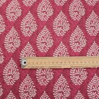 Recycled Cotton Organic Linen Fabric Bagru Ruby