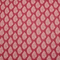 Recycled Cotton Organic Linen Fabric Bagru Ruby