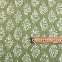 Recycled Cotton Organic Linen Fabric Bagru Sage