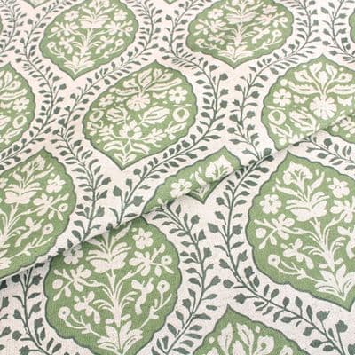 Recycled Cotton Organic Linen Fabric Dehli Sage