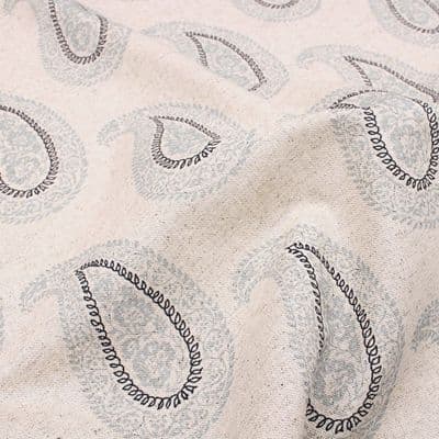 Recycled Cotton Organic Linen Fabric Jaipur Azure