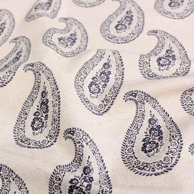 Recycled Cotton Organic Linen Fabric Jaipur Indigo