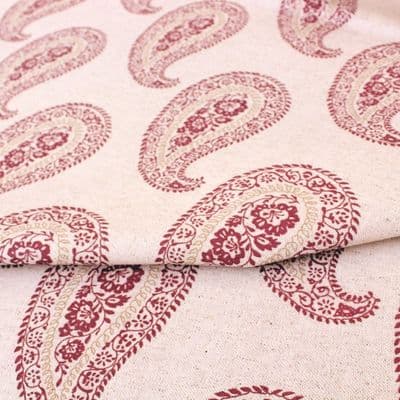 Recycled Cotton Organic Linen Fabric Jaipur Ruby