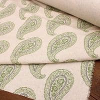 Recycled Cotton Organic Linen Fabric Jaipur Sage