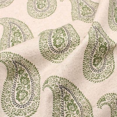 Recycled Cotton Organic Linen Fabric Jaipur Sage