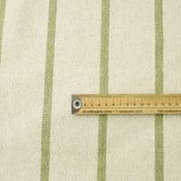 Rustic French Sacking Cotton Fabric Green Stripe