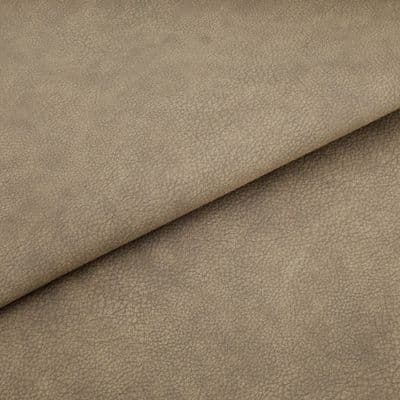 Tannery Soft Touch Faux Leather Upholstery Fabric - Saddle Brown