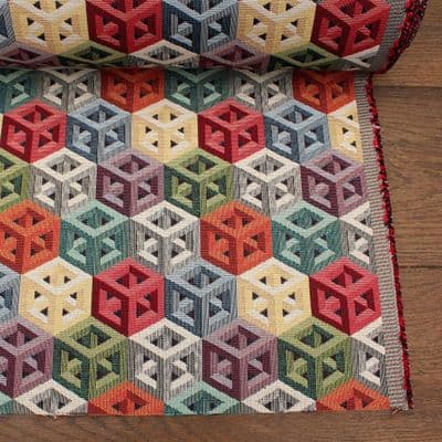 Tapestry Fabric Cubes 3D Illusion