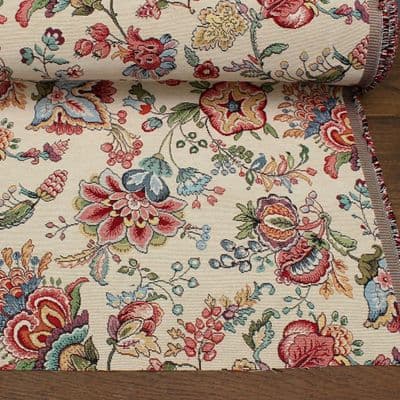Tapestry Fabric  Jacobean Floral Garden