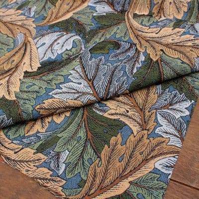 Tapestry Fabric Morris Acanthus Leaves Azure Blue