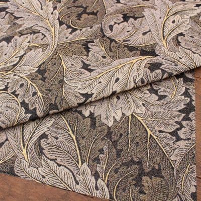 Tapestry Fabric Morris Acanthus Leaves Black