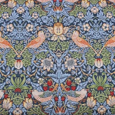 Tapestry Fabric Morris Strawberry Thief Navy Blue