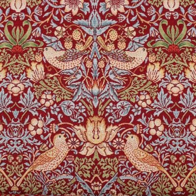 Tapestry Fabric Morris Strawberry Thief  Wine Red